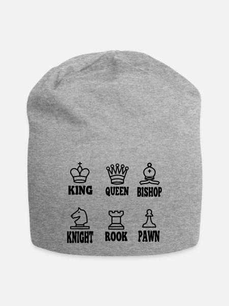 chesse figures on white - Jersey Beanie - heather grey