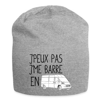 T shirt j'peux pas j'me barre en van - Bonnet en jersey - gris chiné - Devant