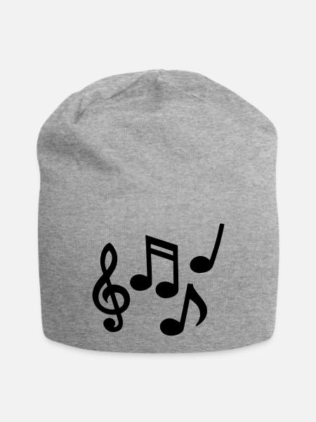 noten - Jersey-Beanie - Grau meliert