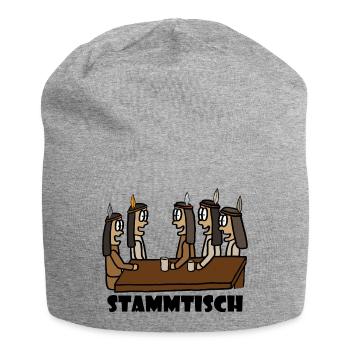Stammtisch schwarz - Jersey-Beanie - Grau meliert - Vorne