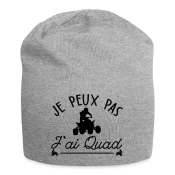 je peux pas j'ai quad - humour - Bonnet en jersey - gris chiné - Devant