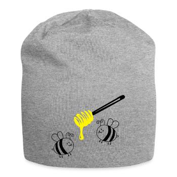 honey bees 2 - Jersey Beanie - heather grey - Front
