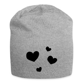 Cœur coeur - Bonnet en jersey - gris chiné - Devant
