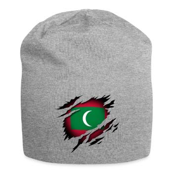Maldives at heart - Jersey Beanie - heather grey - Front