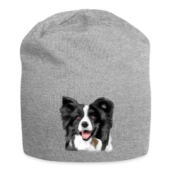 Border Collie - Jersey Beanie - heather grey - Front