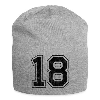 Anzahl 18 - Jersey-Beanie - Grau meliert - Vorne
