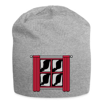 Dark Night Window Wood - Jersey Beanie - heather grey - Front