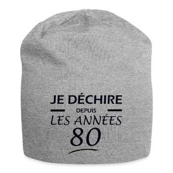 JE DECHIRE DEPUIS LES ANNEE 80 - Bonnet en jersey - gris chiné - Devant