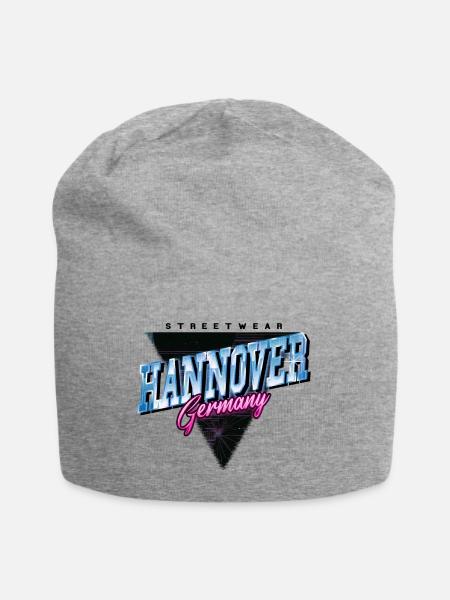 Hannover Deutschland Stadt Skyline Vintage Retro - Jersey-Beanie - Grau meliert