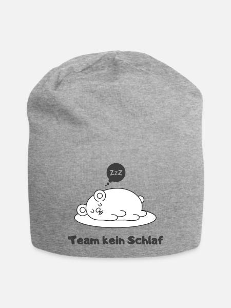 Team kein Schlaf - Jersey-Beanie - Grau meliert