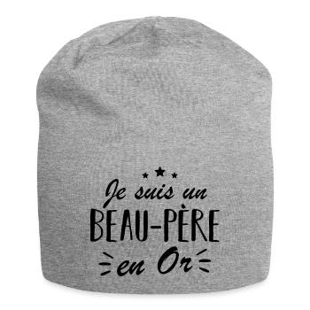 beau-père en or / humour beau-papa - Bonnet en jersey - gris chiné - Devant
