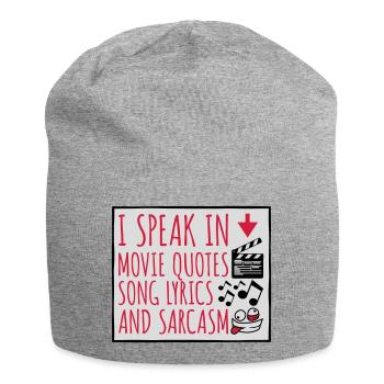 speak lyrics and sarcasm - Jersey Beanie - heather grey - Front