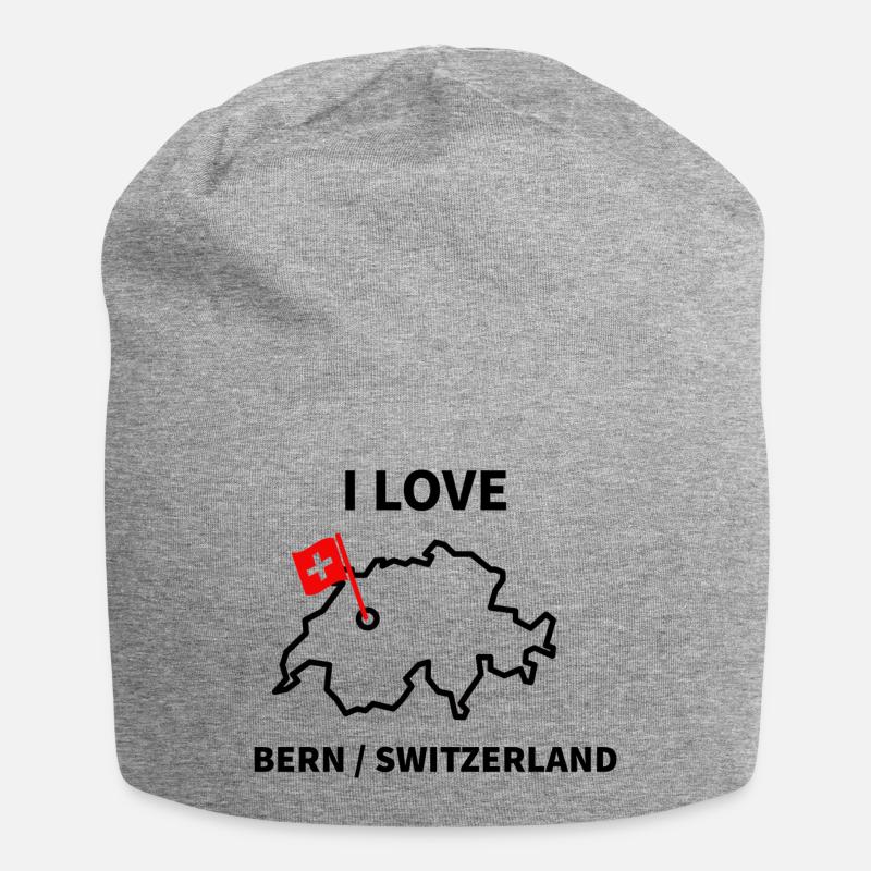 Berne , mon amour - Bonnet en jersey - gris chiné