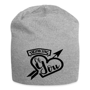 Thinking of you - Jersey-Beanie - Grau meliert - Vorne