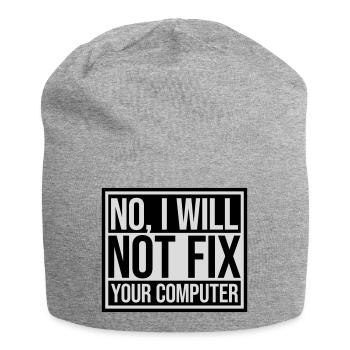not fix your computer - Jersey Beanie - heather grey - Front