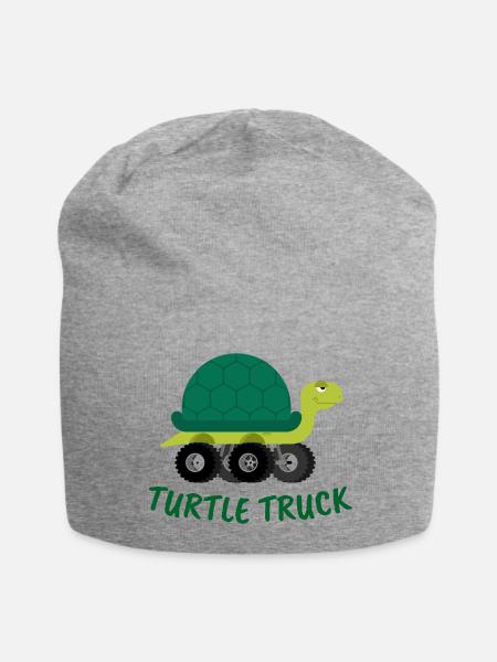 Schildkröte, Schildkröte, Schildkröten-LKW - Jersey-Beanie - Grau meliert