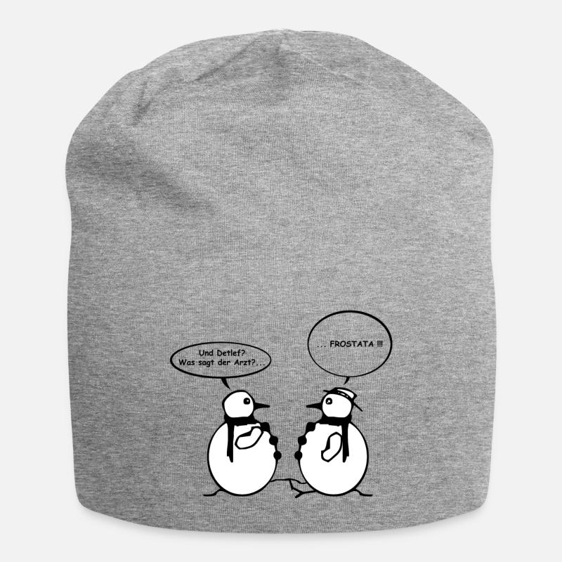 Snowman Joke 03 - Jersey Beanie - heather grey