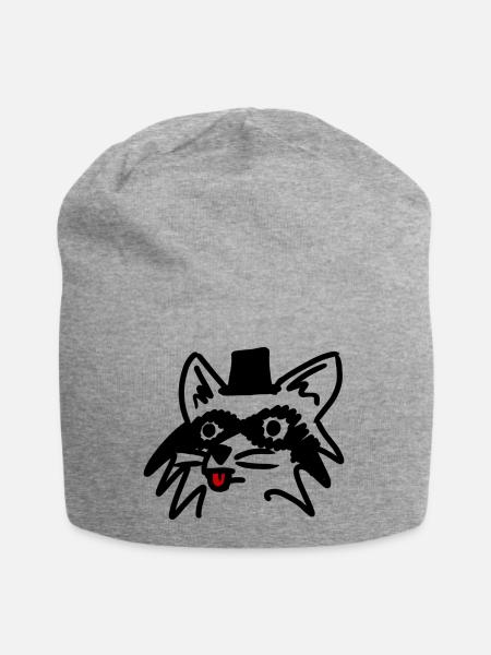 Rassiger Waschbär - Jersey-Beanie - Grau meliert