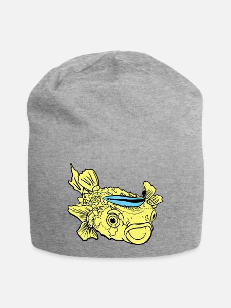 Hedgehog Fish Puffer Fish Cleaner Wrasse - Jersey Beanie - heather grey