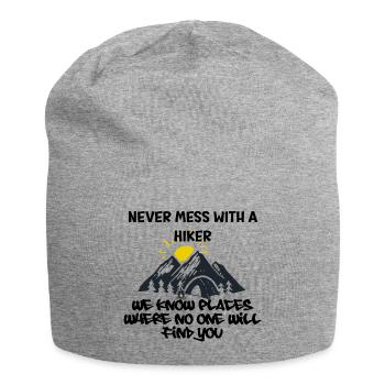 never mess with a hiker - Jersey Beanie - heather grey - Front