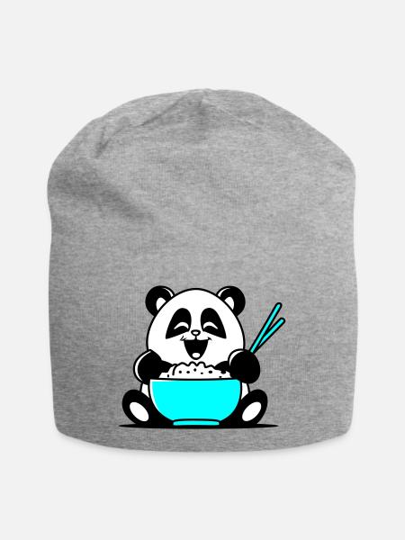 Panda - Jersey Beanie - heather grey
