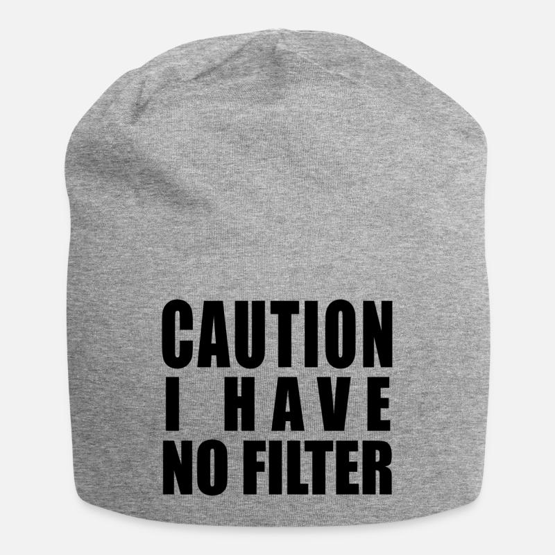 Caution I Have No Filter - Jersey Beanie - heather grey