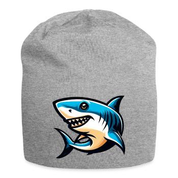 Requin blanc - Bonnet en jersey - gris chiné - Devant