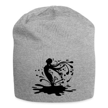 Silhouette and Indian ink - Jersey Beanie - heather grey - Front