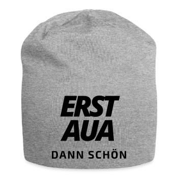 erst aua dann schön 5.0 schwarz - Jersey-Beanie - Grau meliert - Vorne