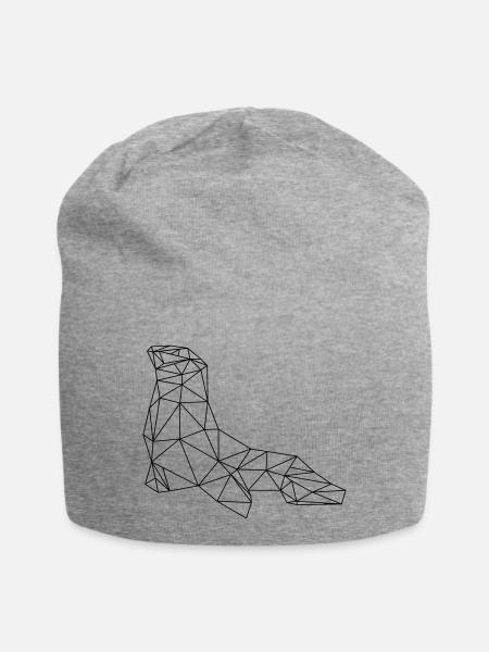 Seehund Robbe geometrisch - Jersey-Beanie - Grau meliert