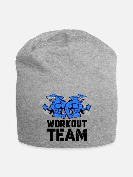 shark hai bodybuilding workout - Jersey-Beanie - Grau meliert