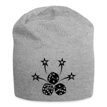 Dice with stars - Jersey Beanie - heather grey - Front