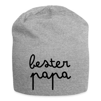 Bester Papa - Jersey-Beanie - Grau meliert - Vorne