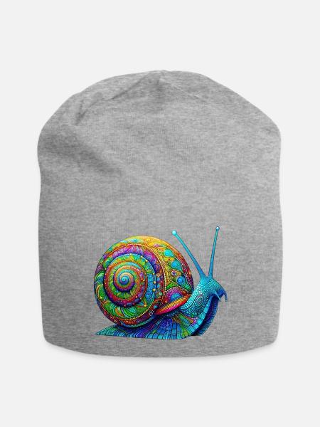 Schnecke - Jersey-Beanie - Grau meliert