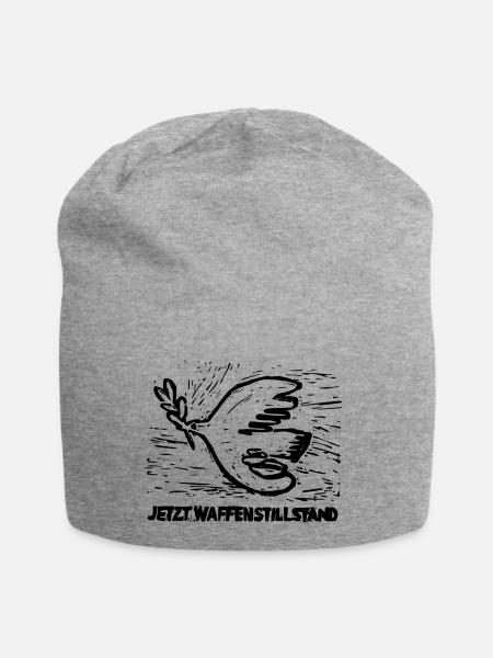 Frieden - Jersey-Beanie - Grau meliert