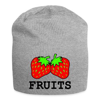erdbeeren - Jersey-Beanie - Grau meliert - Vorne
