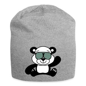 Panda Bear Cool - Jersey Beanie - heather grey - Front