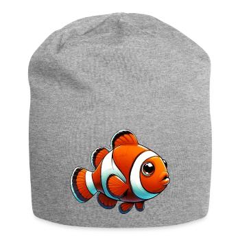 Poisson-clown - Bonnet en jersey - gris chiné - Devant