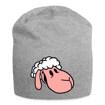 Sheep Face Head Cute Cute Lamb Cool Comic - Jersey Beanie - heather grey - Front