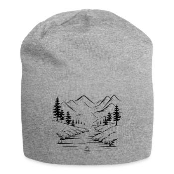 Gebirge - Jersey-Beanie - Grau meliert - Vorne