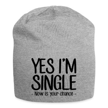 yes, I'm single - Jersey Beanie - heather grey - Front