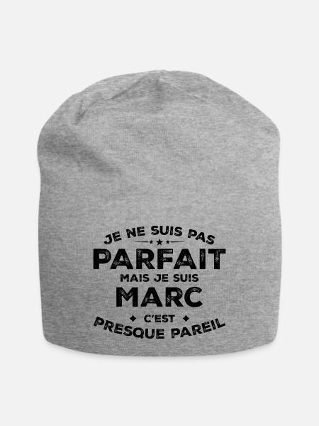 Marc Ein Vorname, eine Haltung Humor Marc - Jersey-Beanie - Grau meliert