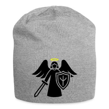 Guardian Angel Warrior with Shield Pictogram - Jersey Beanie - heather grey - Front