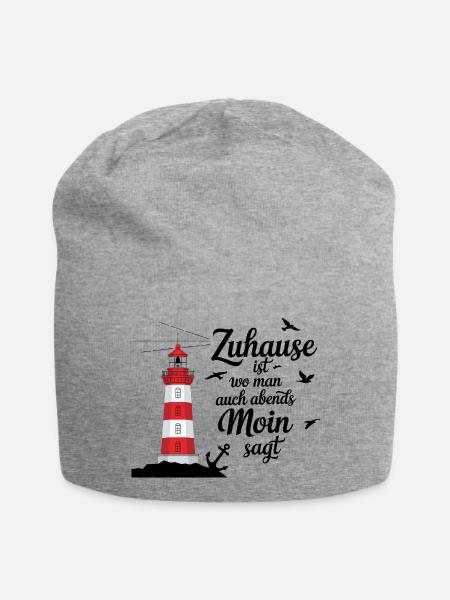  Zuhause ist wo man auch abends Moin sagt - Jersey-Beanie - Grau meliert