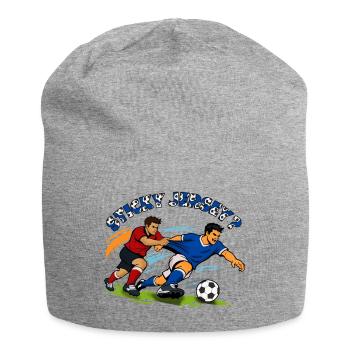 Battle for the ball: Football duel - Jersey Beanie - heather grey - Front