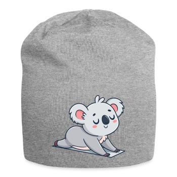 Weicher Koala, der auf dem Teppich ruht - Jersey-Beanie - Grau meliert - Vorne