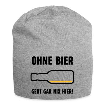 Ohne Bier Geht Gar Nix Hier! (Bierchen / POS 2C) - Jersey-Beanie - Grau meliert - Vorne