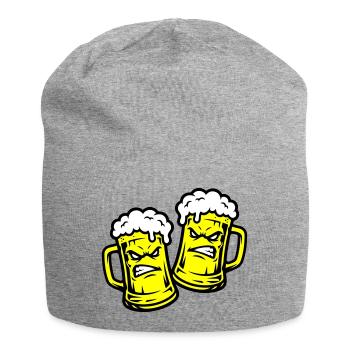 Bier Comic Bierglas - Jersey-Beanie - Grau meliert - Vorne