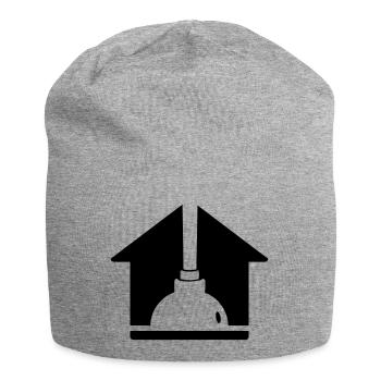 Plombier Logo de la maison Plumber - Bonnet en jersey - gris chiné - Devant