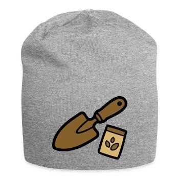 Gartenwerkzeug Saatgut Gärtner Landschaftsbau - Jersey-Beanie - Grau meliert - Vorne